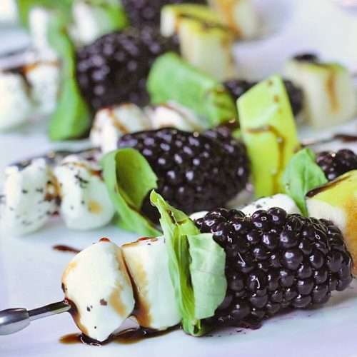 Blackberry Apple Caprese Skewers