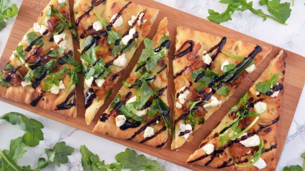 Caramelized Sweet Onion and Goat Cheese Flatbread