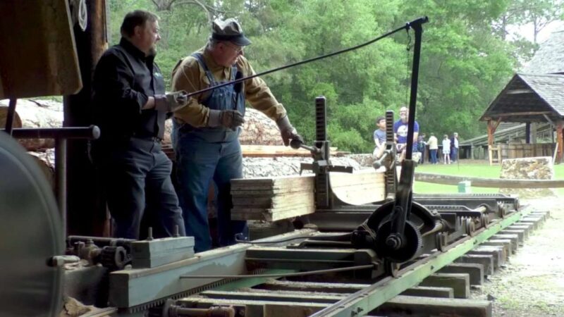 Chip working in an 1800's saw mill.