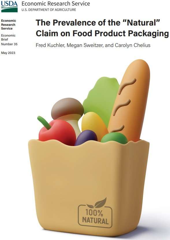 Cover of USDA's Prevalence Of The Natural Claim On Food Product Packaging report. 