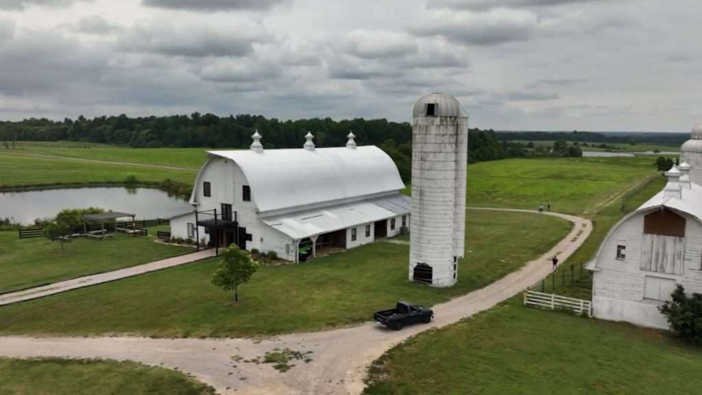 Arial view of Jason Brown's farm.