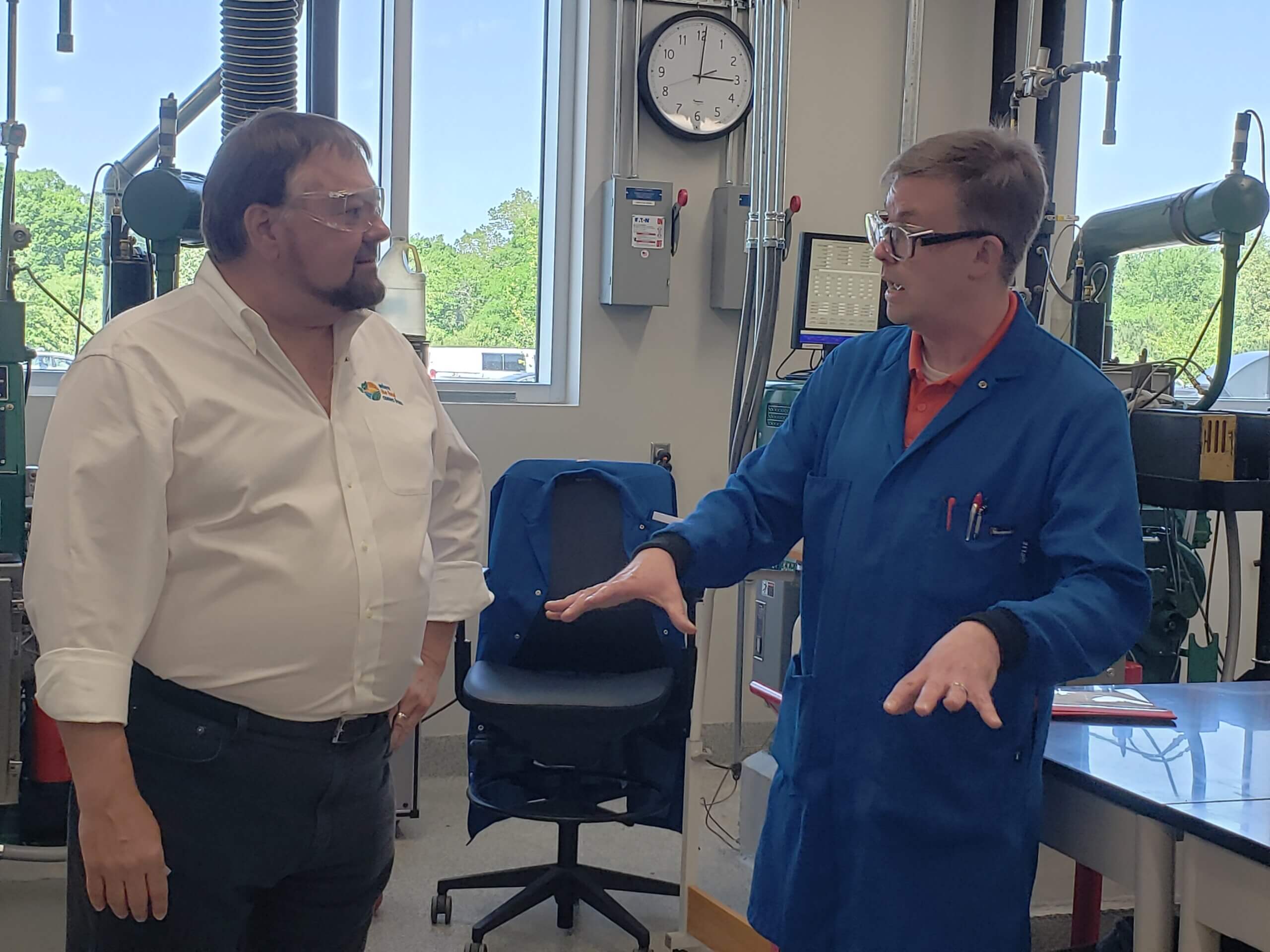 Chip and Marcus Helfrich, Fuel Quality Inspection Manager for the North Carolina Department of Agriculture and Consumer Services.