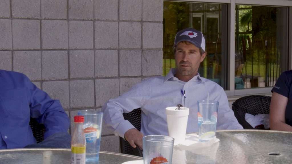 Farmer Rob Glover at the round table.