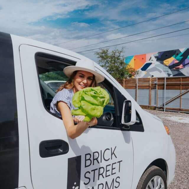 Happy Brick Street farms customer. 