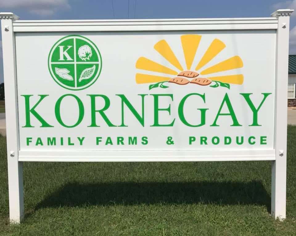 Kornegay Family Farms & Produce sign. 