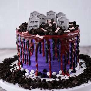 Ghostly Graveyard Cake