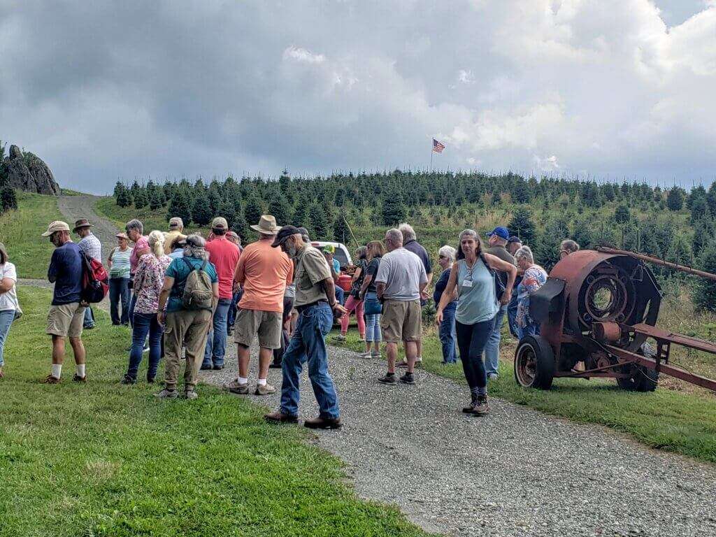 Christmas tree farm tour group. 