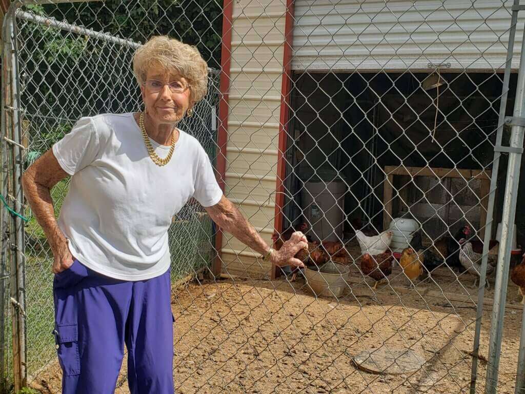 Larry's Aunt Bonita on her farm.