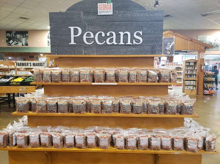 Pecans display at Lane Southern Orchards retail store.