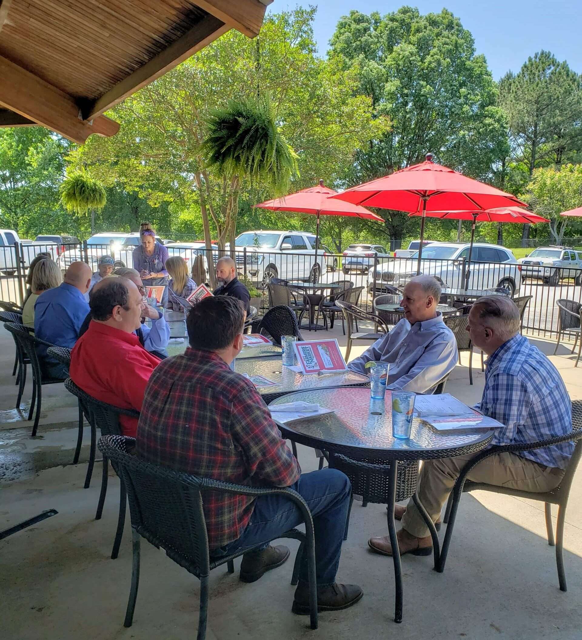 The farming professionals at the round-table discussion.