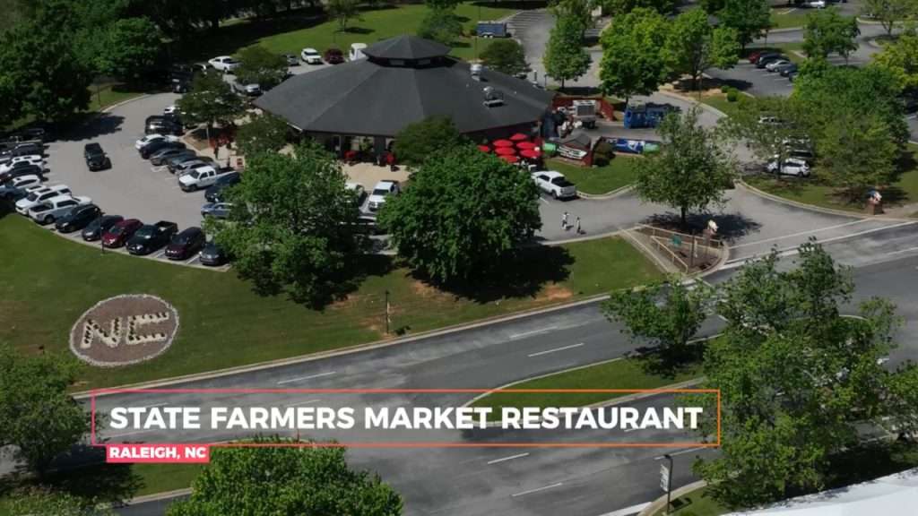 Arial view NC State Farmers Market Restaurant