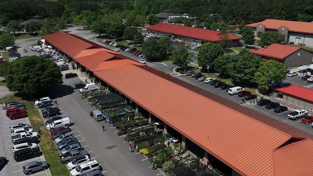 Arial view NC State Farmers Market Restaurant