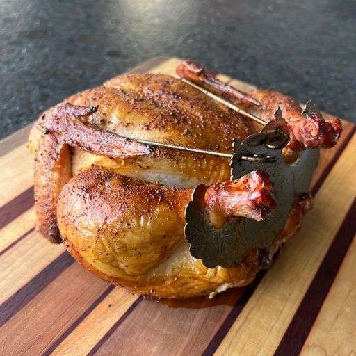 Roasted chicken with Turbo Trusser attached