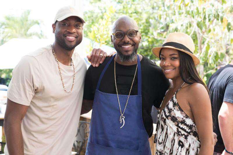 Dwayne Wade, Chef Richard Ingraham, Gabrielle Union