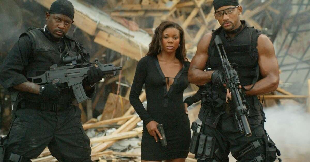 Gabrielle Union with “Bad Boys” co-stars Martin Lawrence and Will Smith