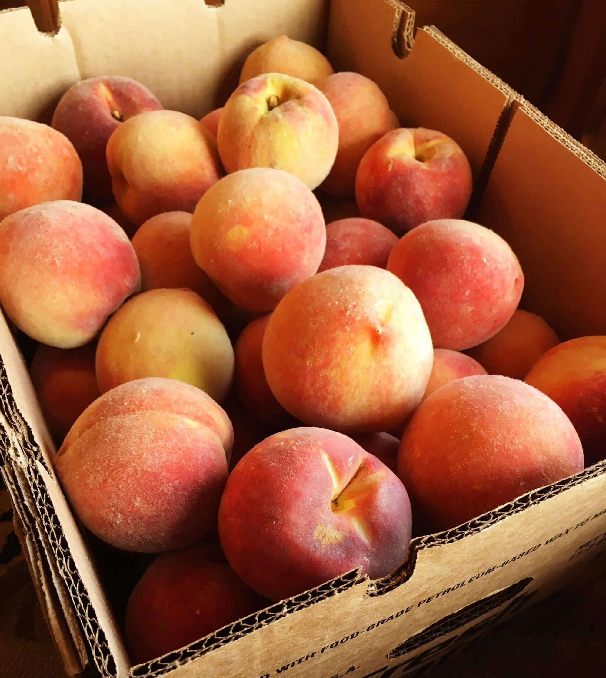 Box of peaches.