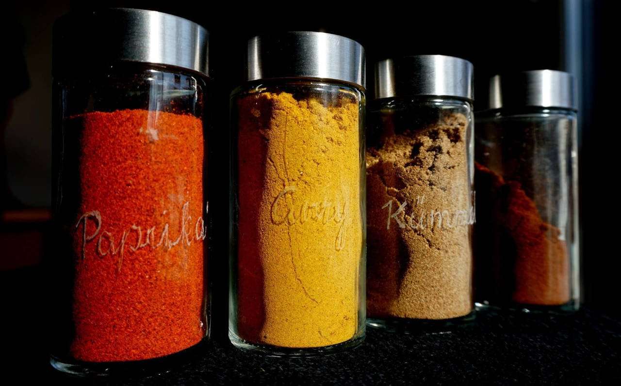 Assorted spice jars