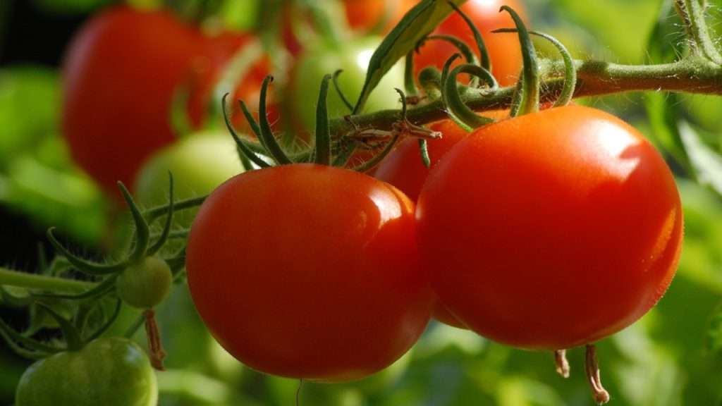 Ripe tomatoes ready to be picked.