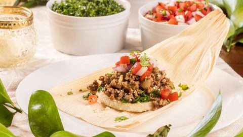 Deconstructed Beef Tamales With Chimichurri Sauce