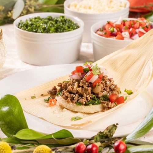 Deconstructed Beef Tamales With Chimichurri Sauce