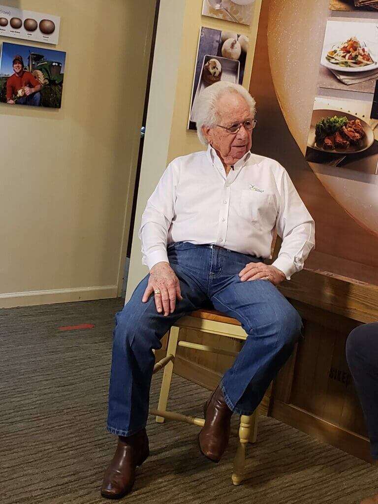 Bob Stafford sitting in Vidalia Onion museum. 