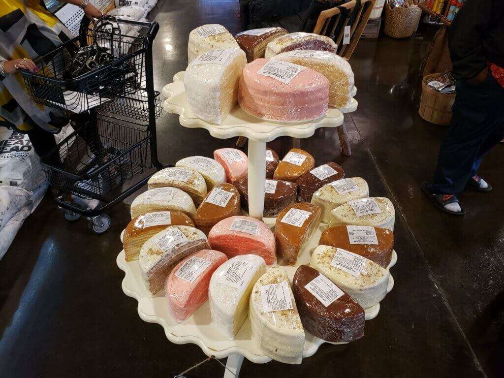 Cake display at Circle F Meats