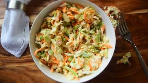 Tangy Cider Slaw in bowl.