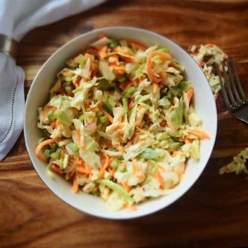 Tangy Cider Slaw in bowl.