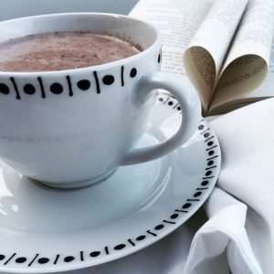Cup of hot chocolate.