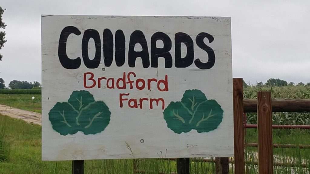 Bradford Farms sign.