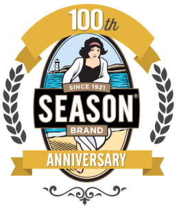 Season Brand Anniversary logo with girl on front.