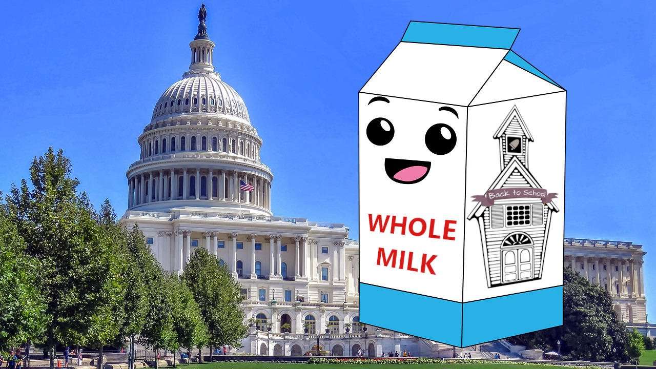 Animiated carton of whole milk at the US Capitol.