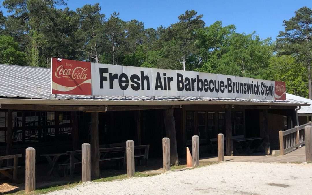 Fresh Air BBQ storefront in Jackson, GA.
