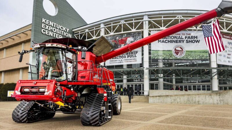 Massive farm machinery infront of the Kentucky Exposition Center.