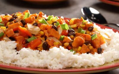 Flavor Of The Week: Vegan Sweetpotato Chili With Creamy Coconut Rice