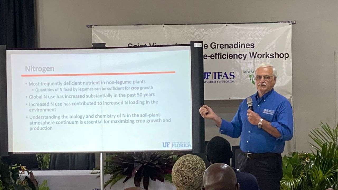 UF/IFAS lecturer giving presentation. 