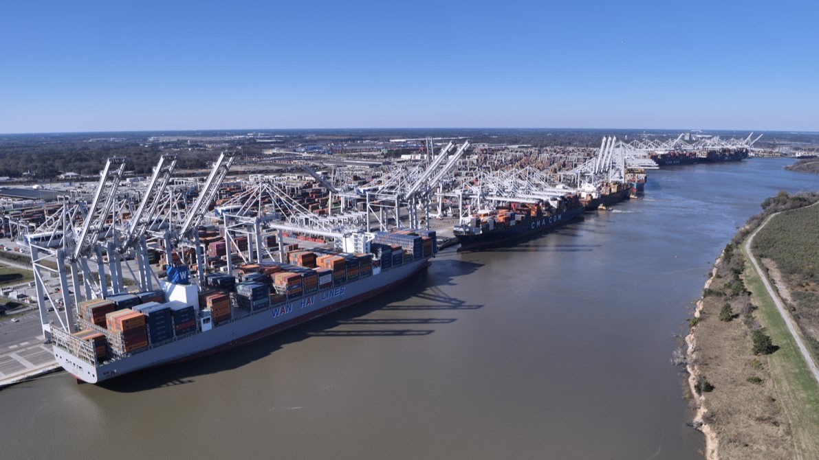 Aerial view of Port of Savannah