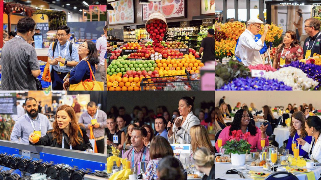 Assorted images of individuals at the 2023 Global Produce And Floral Show.