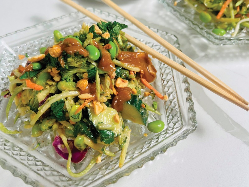 Broccoli and Edamame Salad with Peanut Dressing