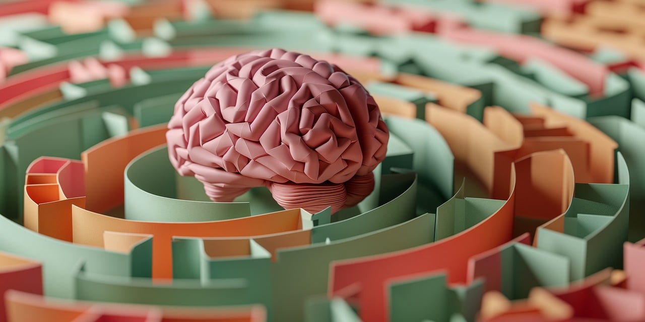 Animated image of a brain resting on top of a maze.