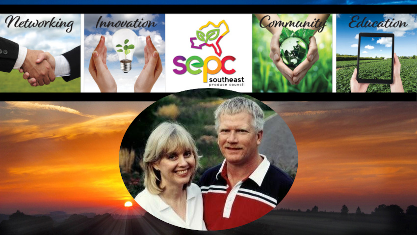 Southeast Produce Council logo with headshots of Jim and Theresa Nolan