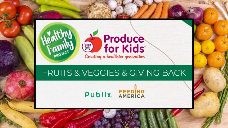 Produce For Kids: Fruits & Veggies & Giving Back banner.