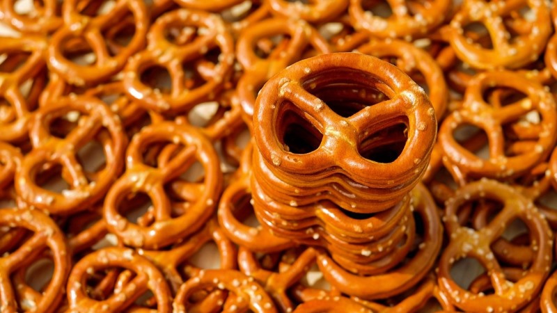 Pile of pretzels. 