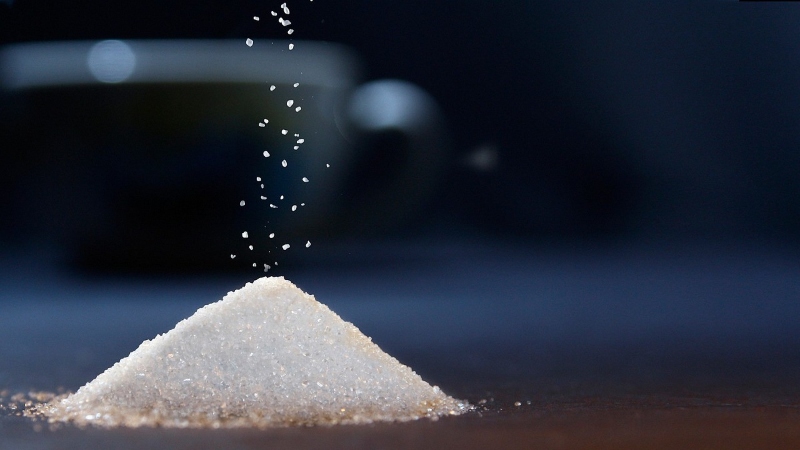 A mound of sugar crystals.