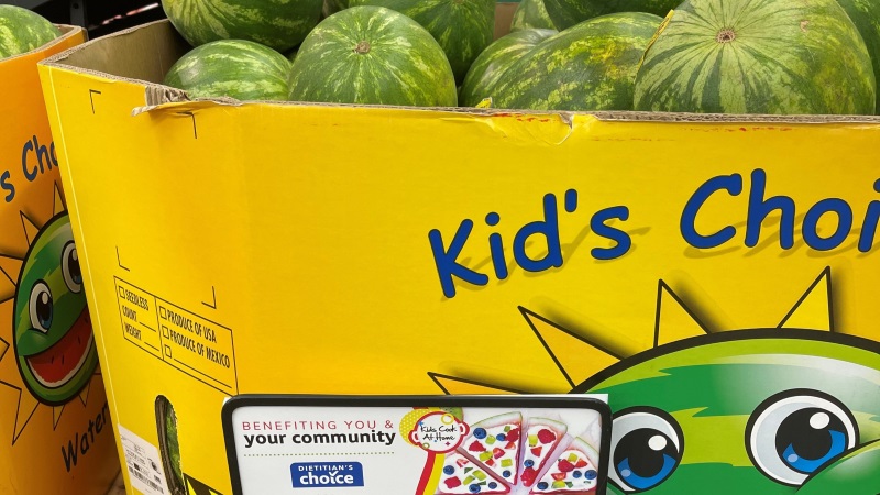 Kid's Choice Watermelons display.