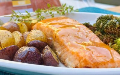 Flavor Of The Week: Honey-Miso Air Fryer Salmon With Broccoli And Potatoes