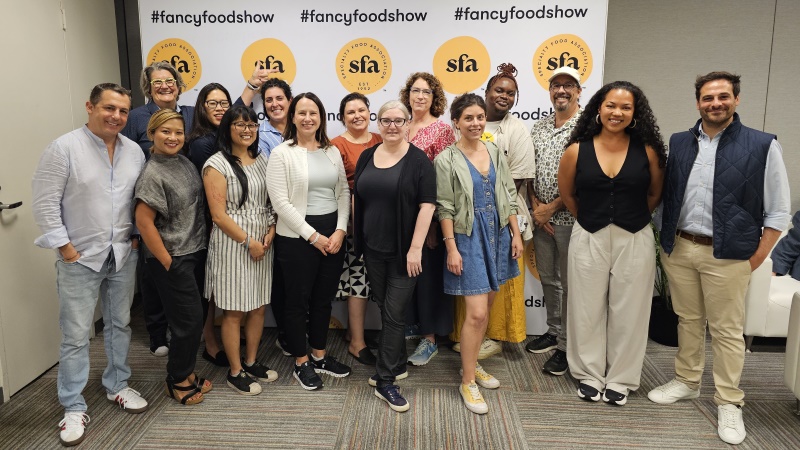 Group image of the Specialty Food Association's 2024 Summer Fancy Food Show Trendspotters.</p><p>Felicia Yan, Belinda Faakye, Zae'Onah Howell, Adam Gladstone, Victoria Sanchez-Galarza, Alessandra Mora, Alex Ly, Gabe Thayer, Jocelyn Leal, DeAndra Forde