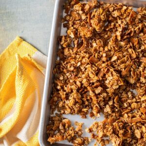 Tray of Celine's Baked Granola.