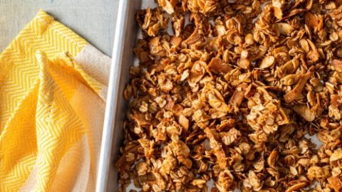 Tray of Celine's Baked Granola.