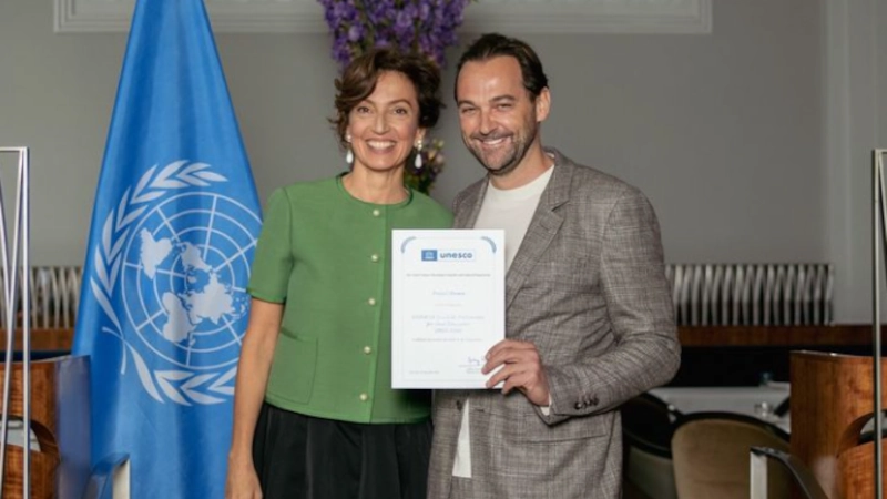 UNESCO’s Director-General, Audrey Azoulay, announcing Chef Daniel Humm as UNESCO Goodwill Ambassador for Food Education.